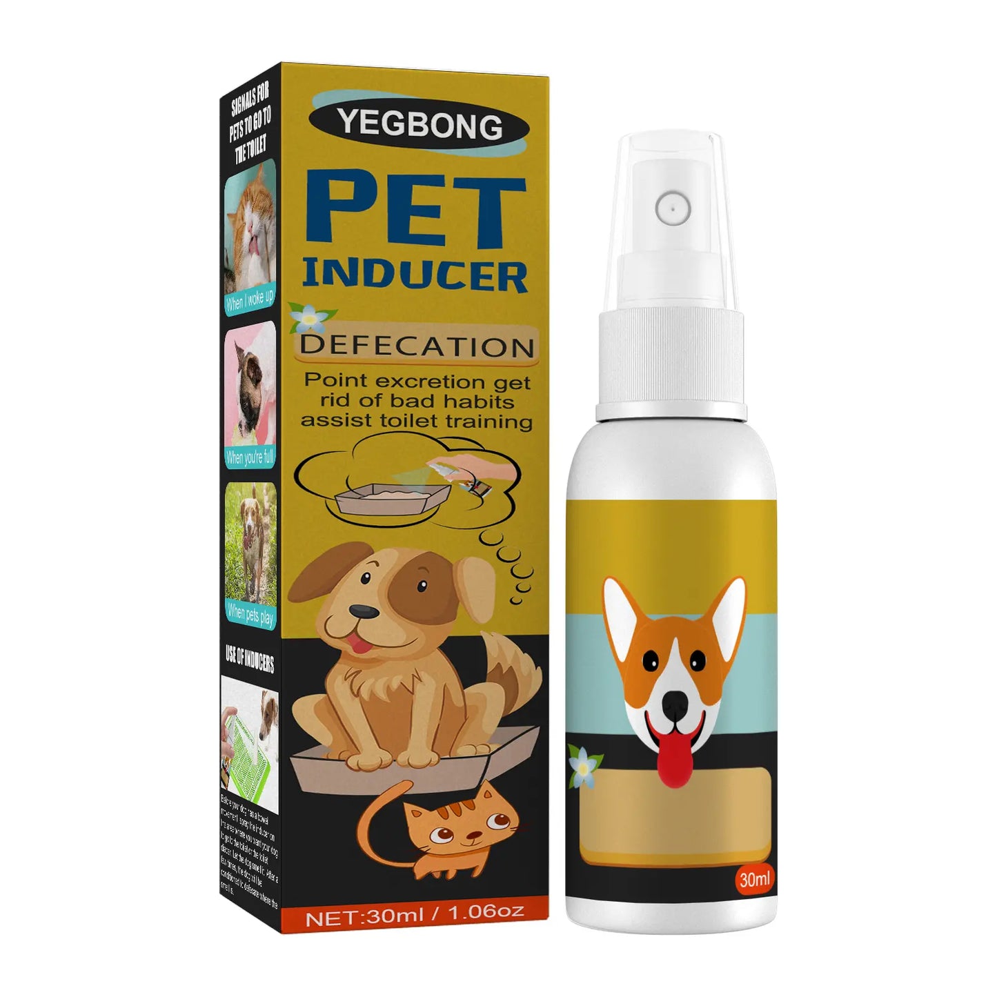 Pet Defecation Inducer Cat and Dog Toilet Supplies Toilet Training Systemlitter Pellets, Spray, Litter Tray, Litter Box, Removal