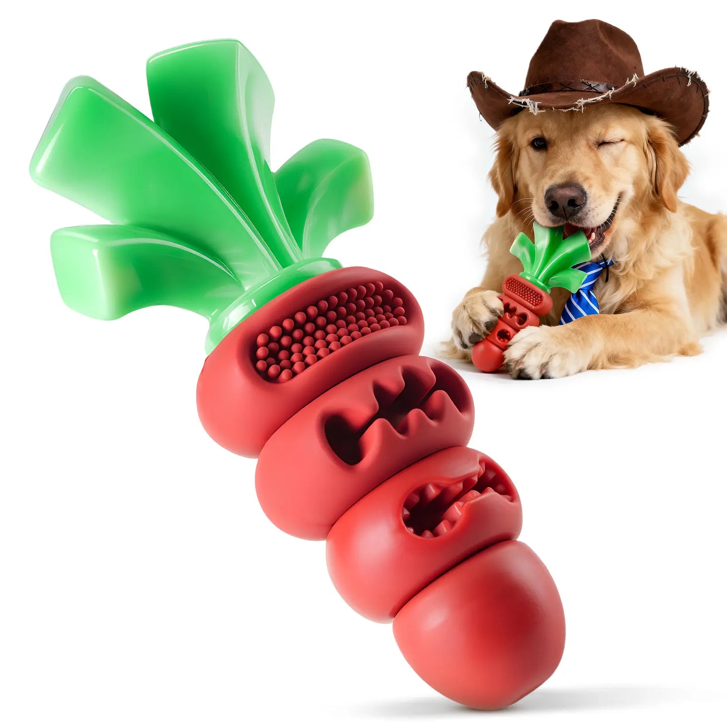 Apasiri Aggressive Chewer Dog Toys, Durable Carrot Leaf Design for Teeth Cleaning & Mental Stimulation Outdoorfun