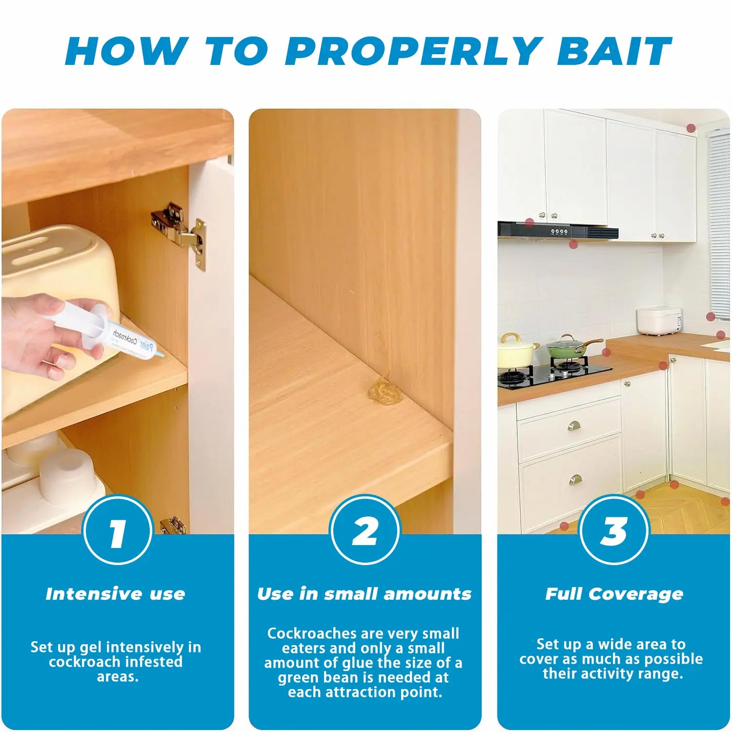 Cockroach Gel Bait 30G Roach Killer, Indoor Outdoor Pest Control for German & American Roaches with Plunger & Precision Tip Summervibes