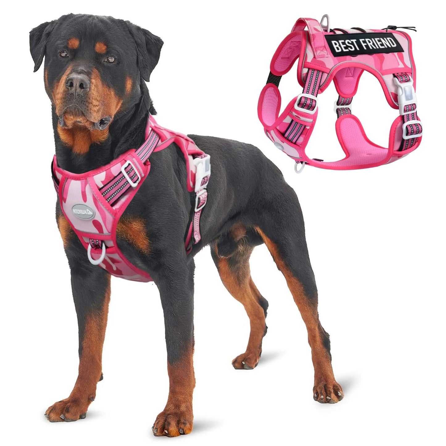 【#Summervibes #Petlovers】Auroth Tactical Dog Harness – Universal Harness, Walking Harness & Safety Harnesses for Small to Large Dogs, Durable Reflective, Easy to Control, No Pull Adjustable Pet Harness, Pet Supplies
