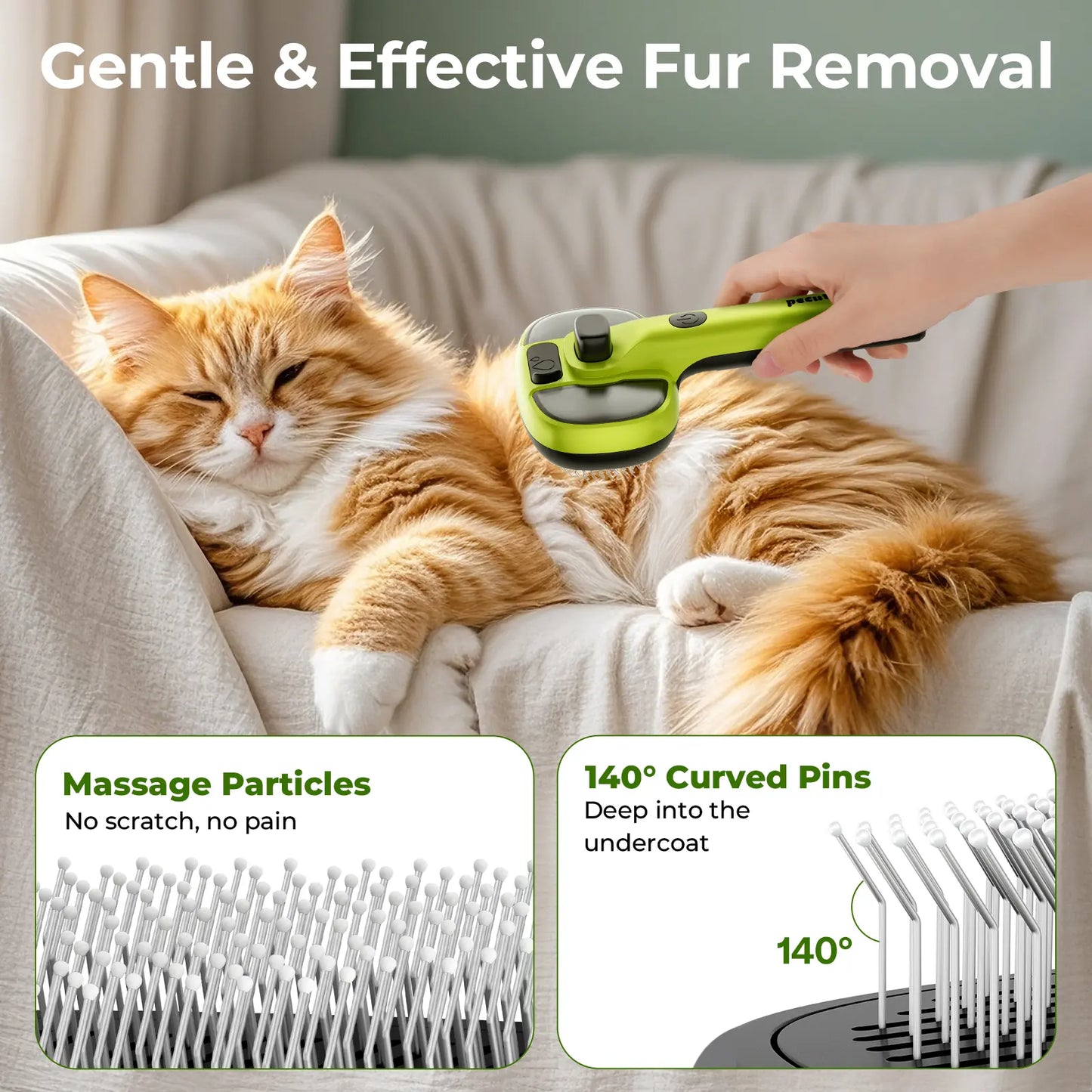 Pecute Pet Spray Hair Removal Brush for Cat/Dog – Deshedding & Grooming Tool, One Button Hair Removal Comb,Deshedding Vacuum Brush, Fur Removal Tool, Grooming Trimming Tool,Summervibes,Petlovers