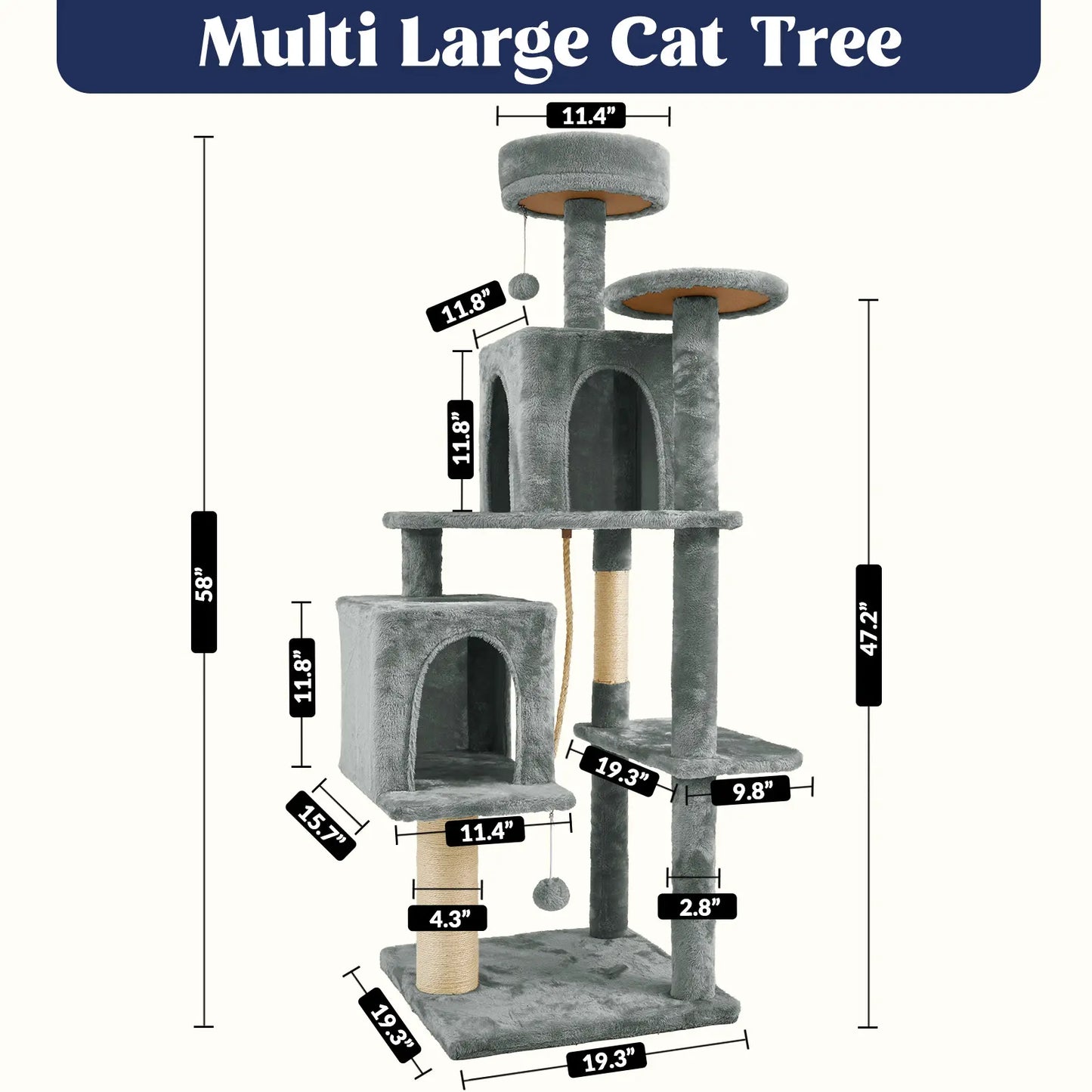 [Summer Vibes] Wecharmer Cat Tree / Tower for Indoor with Green Leaves, Cat Condo Cozy Plush House with Hang Ball, Pet Furniture with Scratching Posts Cat Tree