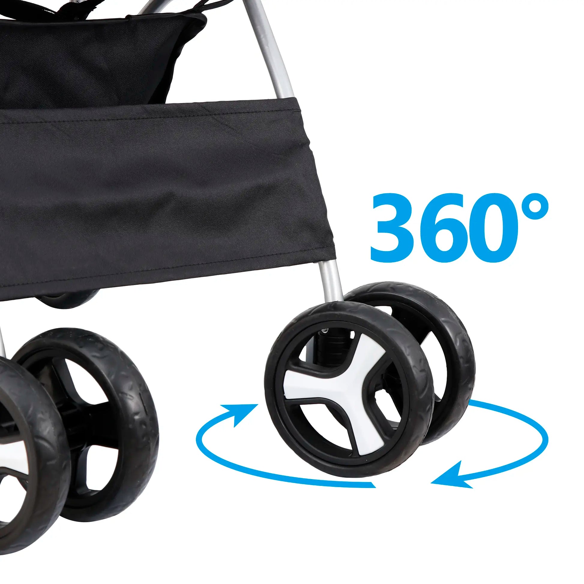 Segawe Foldable Dog Stroller - Pet Travel Carriage with Detachable Animal Carrier, Cart and Tray, Black,Summervibes