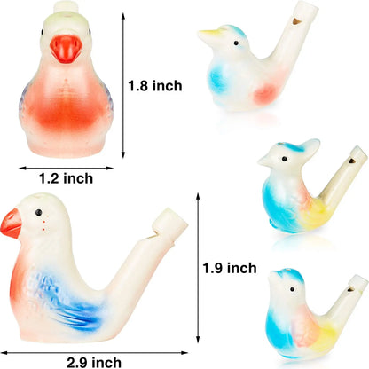 6 Pcs Ceramic Water Bird Whistles, Ceramic Bird Call Whistles, Colorful Porcelain Toys, for Kids Adults Birthday Easter Gift Classroom Prize