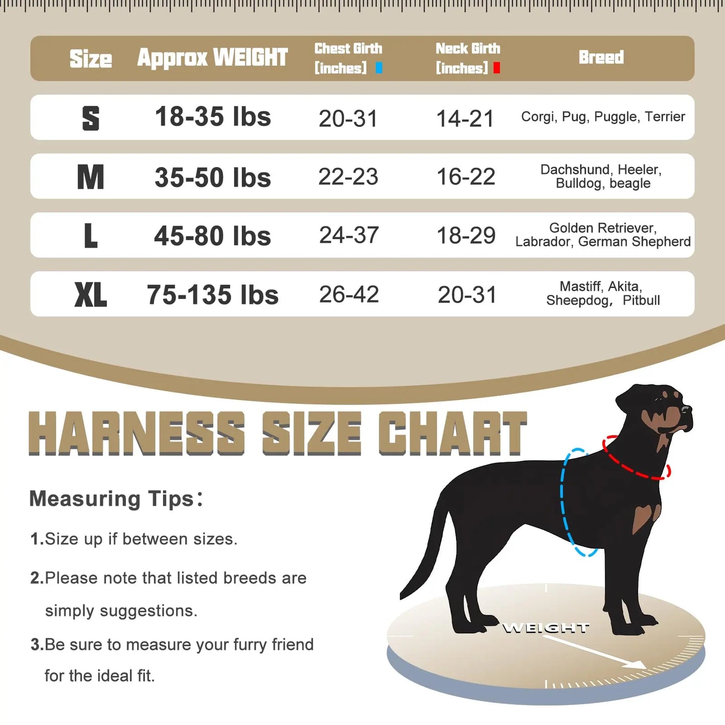 【#Summervibes #Petlovers】Auroth Tactical Dog Harness – Universal Harness, Walking Harness & Safety Harnesses for Small to Large Dogs, Durable Reflective, Easy to Control, No Pull Adjustable Pet Harness, Pet Supplies