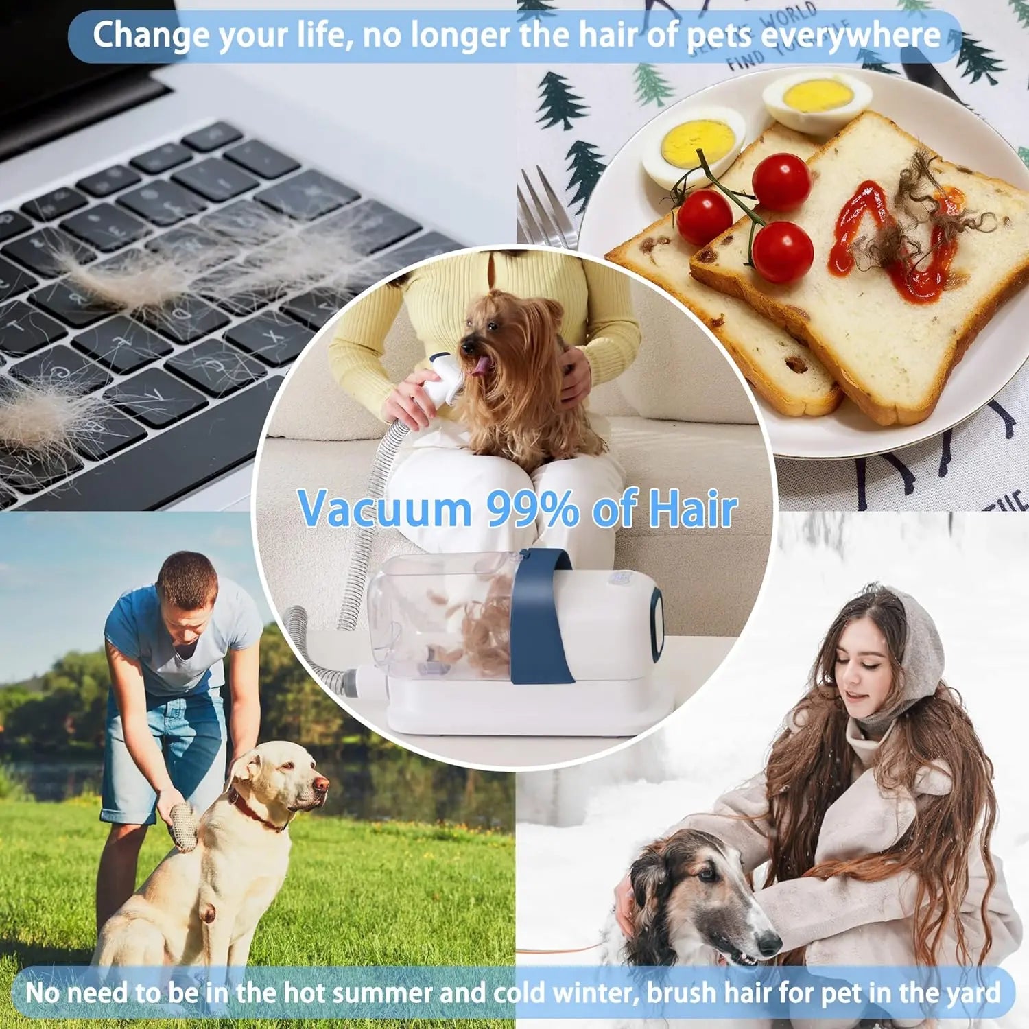LMVVC Pet Grooming Kit with Vacuum for Dogs and Cats Groomer Tools Poodle Puppy Cleaning #Summervibes #Petlovers