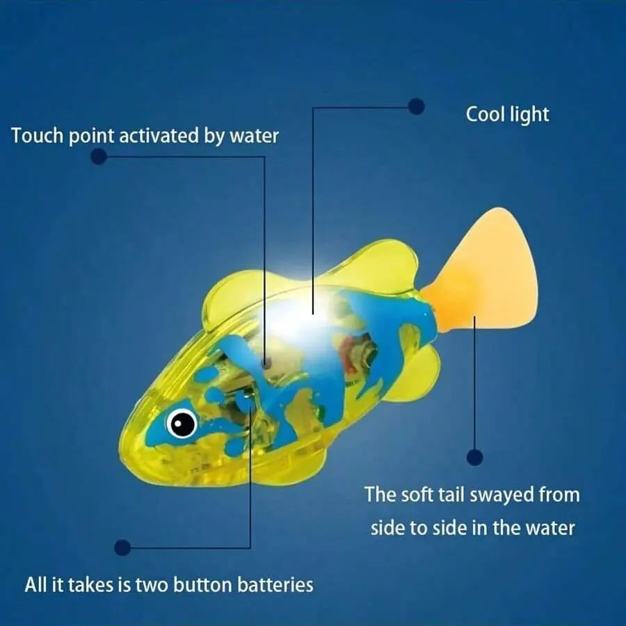 Light-Sensing Robotic Pet Clownfish, Realistic Aquatic Electric Swimming Fish, Aquarium Decoration, Cat-Teasing Robotic Fish, Artificial Lure for Sea Fishing, Battery, Movement
