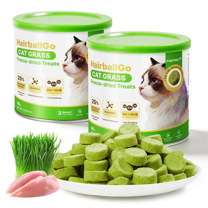 Pawfirst Freeze-Dried Cat Grass Treats for Hairball Control & Digestive Health – Chicken, Natural Barley Grass & Plant Fiber – Grain-Free, Chew Toy Dehydrated Crunchy Bites for Indoor Kittens #Summervibes #Petlovers