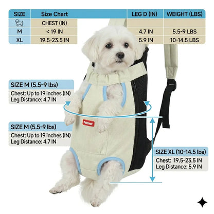 Smartwell Hands-Free Pet Carrier Backpack for Small Dogs and Cats Adjustable Legs Out Front Facing Pouch for Travel Hiking Walking Cat Bag