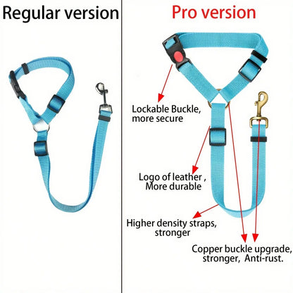 Adjustable Dog Car Safety Harness Straps with Secure Buckle, Retractable Vehicle Restraint for Suvs Cars Trucks, Universal Fit Pet Travel Accessory