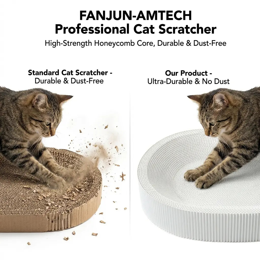 Summervibes Petlovers FANJUN-AMTECH 2-In-1 Cartoon Cat Scratcher Bed,Play & Rest Design, No Paper Scraps, Wear-Resistant, Anti-Overturning, High-Hardness Plant Fiber Corrugated Paper, Plastic-Free, Safe Eco-Friendly Cool Cat Supply Outdoorfun