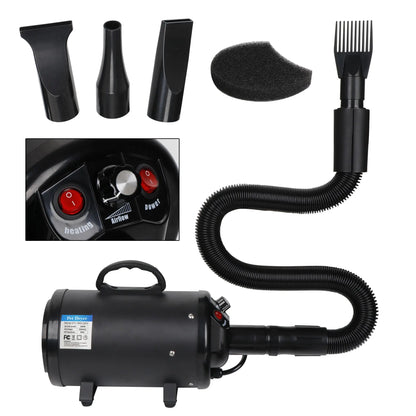 Professional Pet Grooming Hair Dryer - 2400W Portable Quick-Drying Variable-Speed Grooming Product with 4 Adjustable Nozzles, NOVA Model for Dogs (Grooming Tool), Grooming Products, Tools,Summervibes