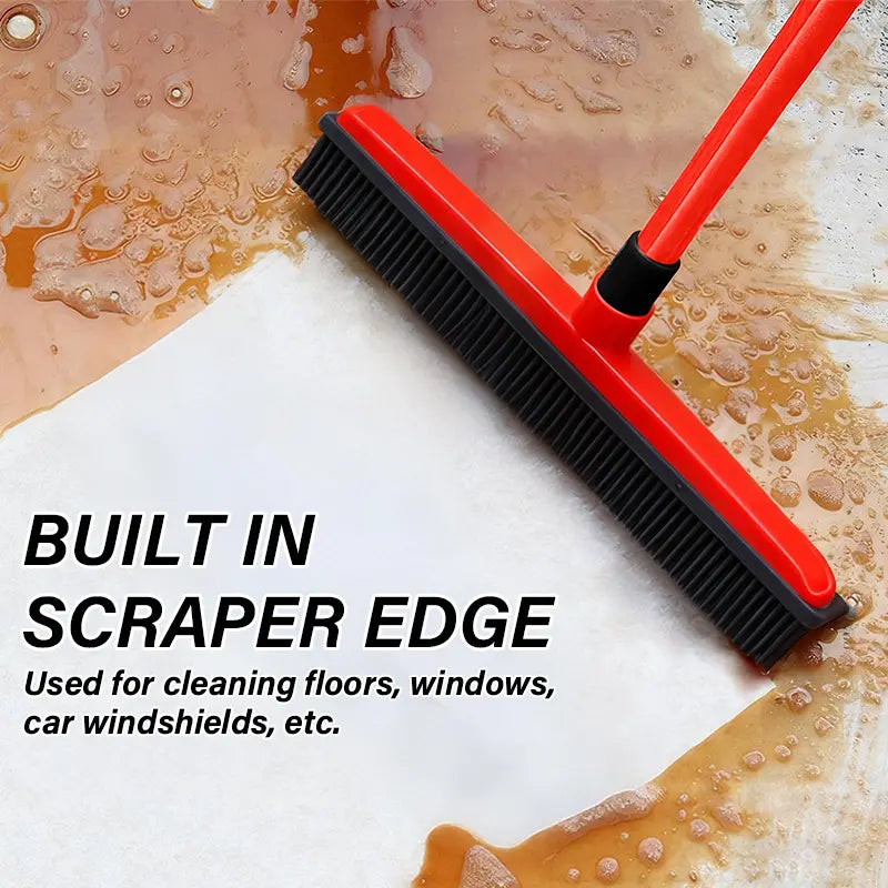 Pet Carpet Cleaning Brush - Powerful Hair & Dust Removal, Hands-Free Cleaning, Rubber Scraper for Floors/Windows/Sofas, Multi-Functional for Dog/Cat Hair & Window Cleaning Summervibes