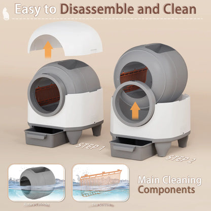 Warcat Smart Low-Noise Auto-Cleaning Litter Box 90L Self Cleaning Cat Litter Box App-Controlled via 2.4G Wifi with Smart Sensors, Safety Protection, Easy Maintenance, Easy Setup & Clean #Summervibes #Petlovers