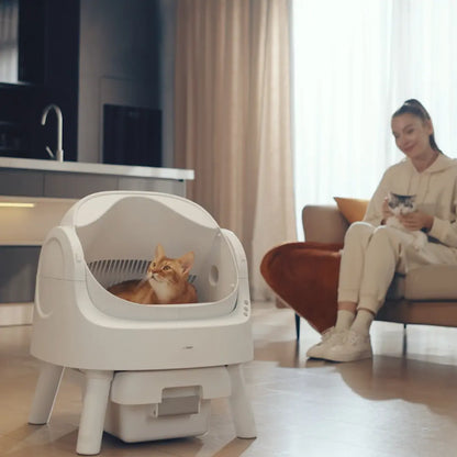 Petpivot Autoscooper 11 Open-Top Self-Cleaning Cat Litter Box，Odor-Free Waste Disposal Includes Trash Bags Summervibes Petlovers