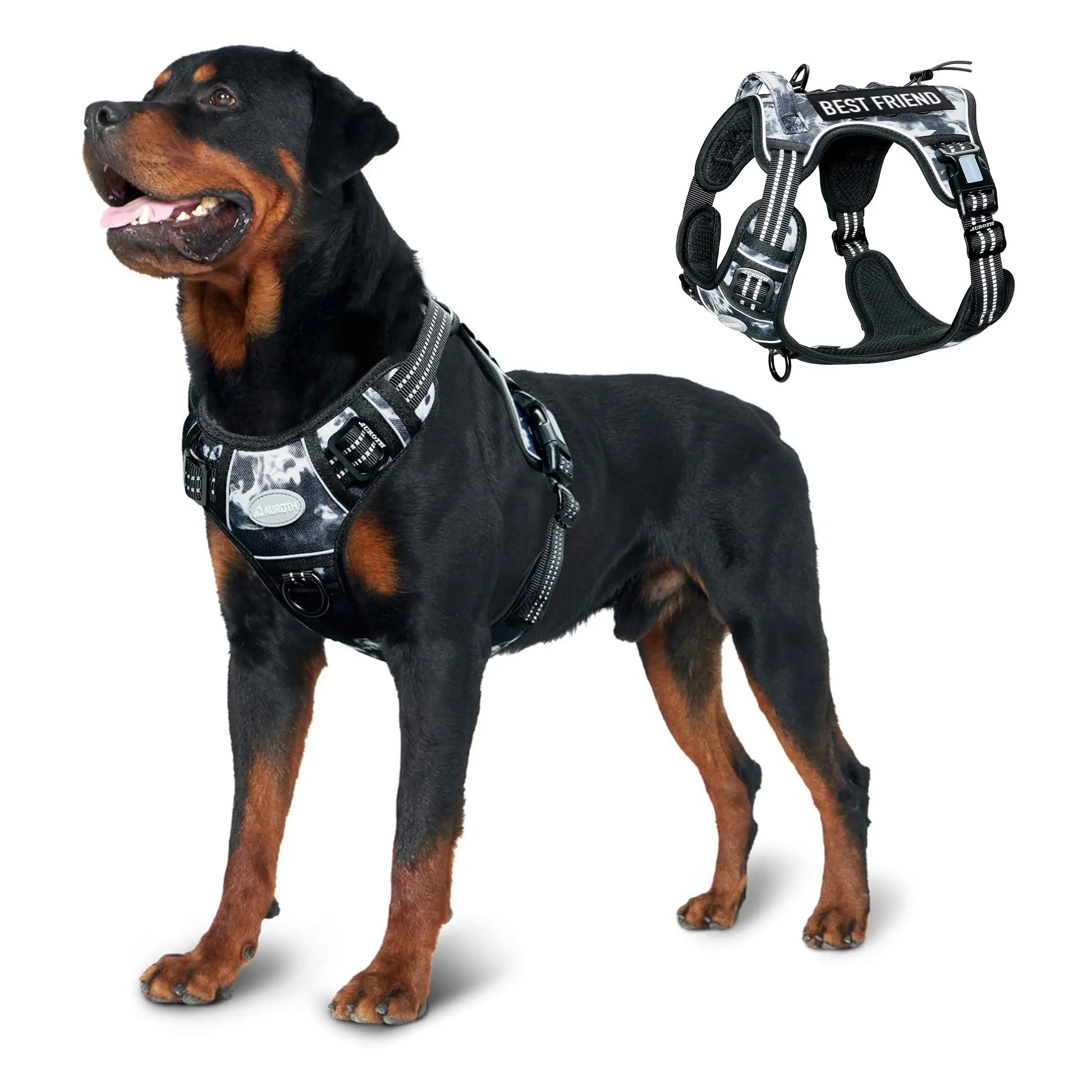 【#Summervibes #Petlovers】Auroth Tactical Dog Harness – Universal Harness, Walking Harness & Safety Harnesses for Small to Large Dogs, Durable Reflective, Easy to Control, No Pull Adjustable Pet Harness, Pet Supplies