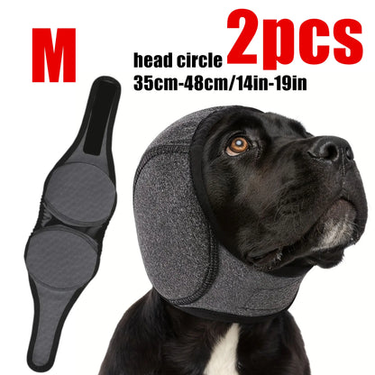 2Pcs / 1Pc Dog Ear Protector Earmuffs Bandana for Noise Reduction and Hearing Protection Adjustable Head Fixation Design Breathable Soft Material Suitable for Swimming Beach