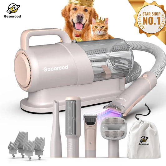 Geoorood Dog Grooming Vacuum All-In-One Kit with 10Kpa Suction, 2.2L Dust Tank, Adjustable Combs, Lightweight Design, Perfect for Gifts & Home Use Summervibes Petlovers