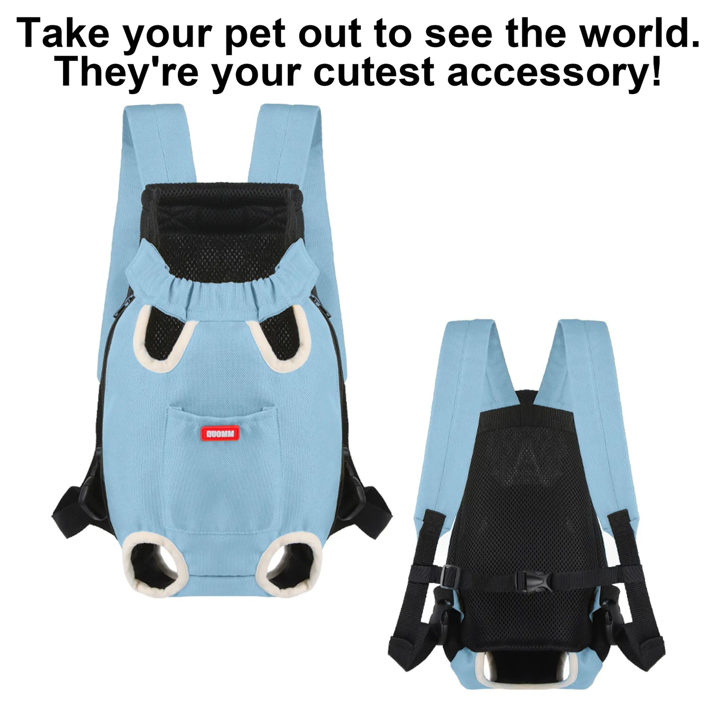 Smartwell Hands-Free Pet Carrier Backpack for Small Dogs and Cats Adjustable Legs Out Front Facing Pouch for Travel Hiking Walking Cat Bag