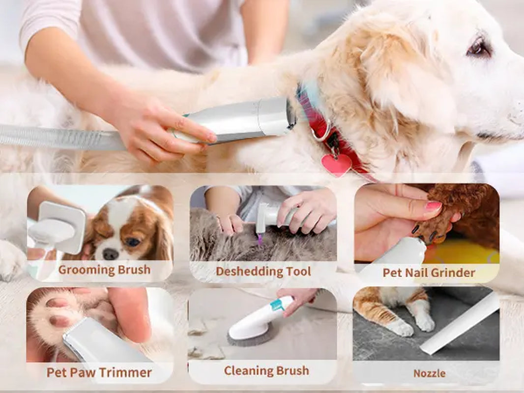 Pet Groomer 7-In-1 Grooming Vacuum for Dogs & Cats with Multi-Pack Attachments for Shedding Grooming and Pet Care Effortless Grooming & Vacuuming 6 Precise Guide Combs Low Noise Design