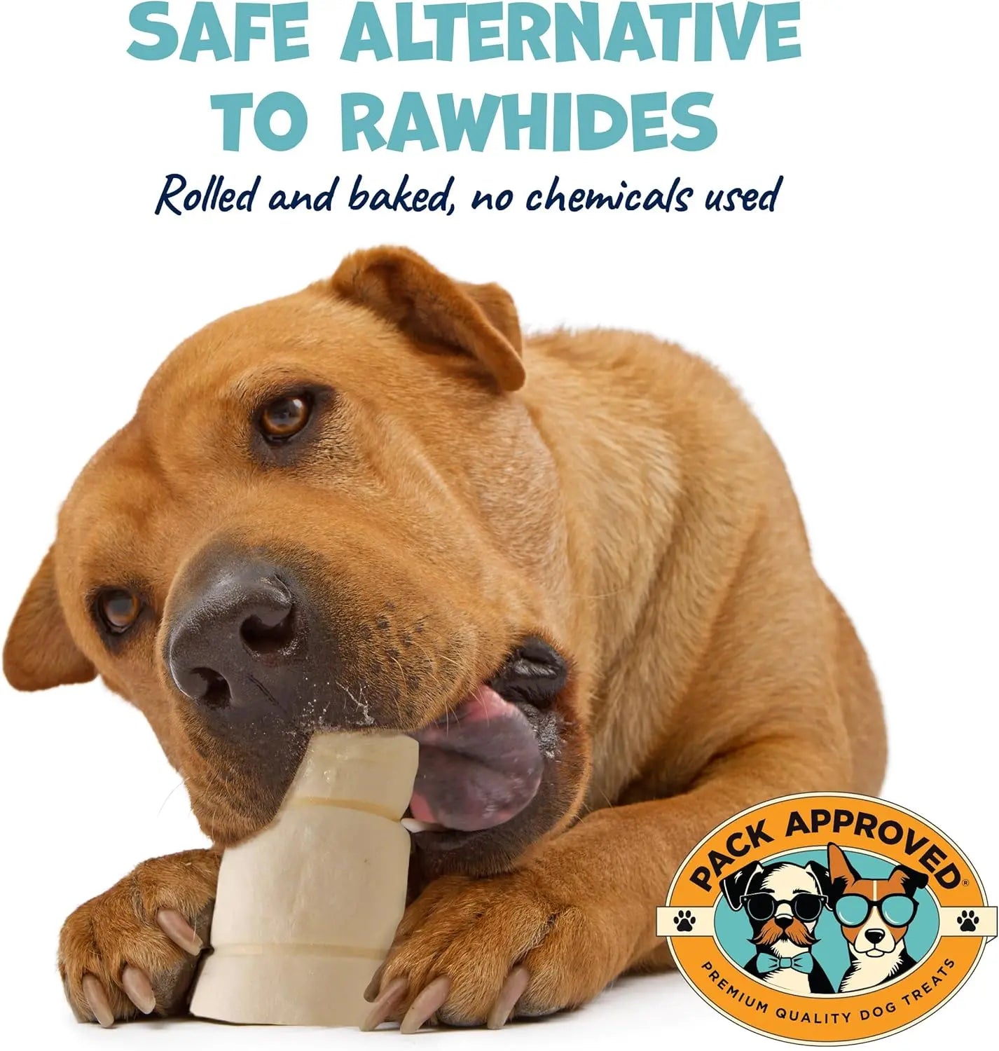 Pack Approved Beef Rolls Dog Treats - Made from 100% Beef Hide - Natural Ingredients - Supports Dental Health