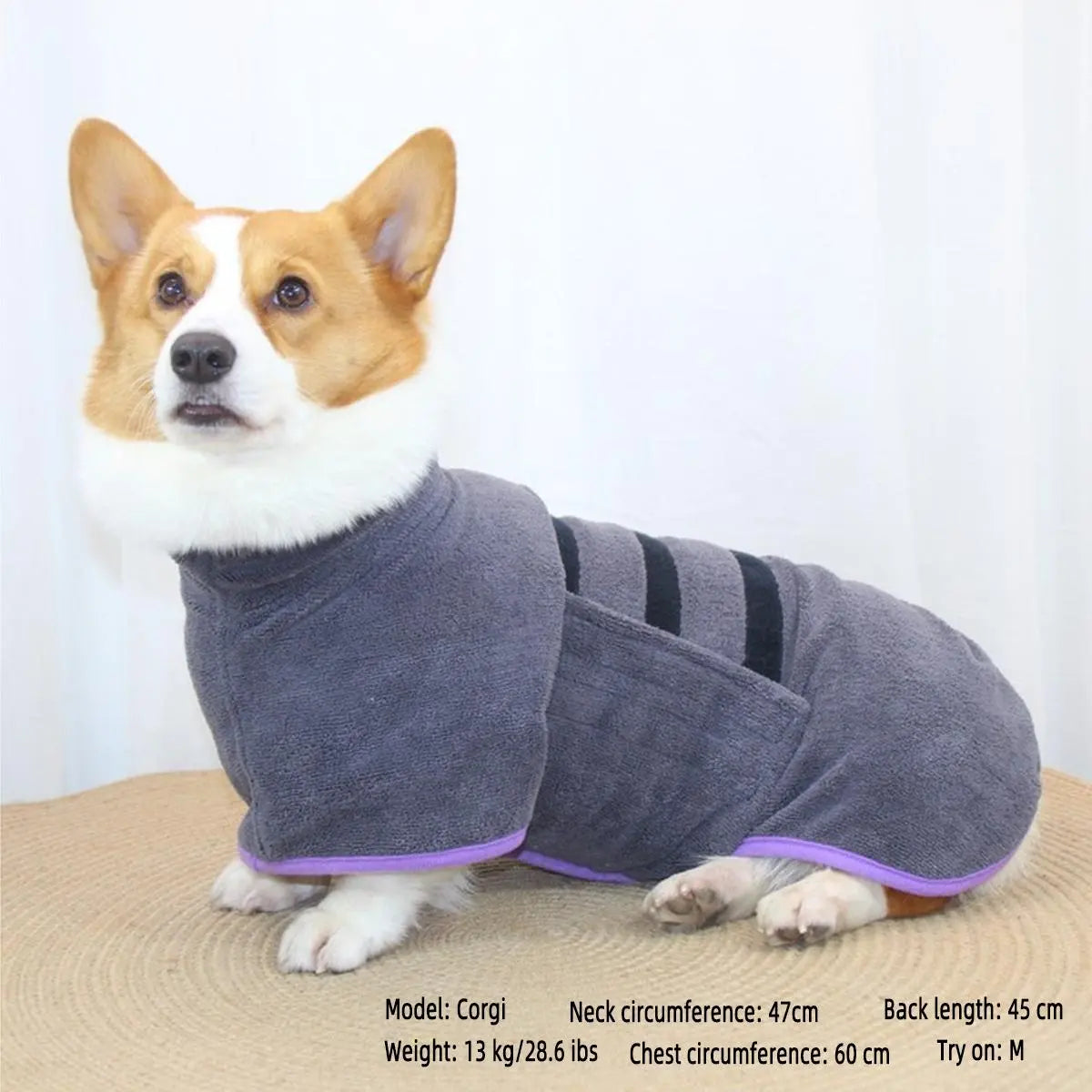 Pet Bath Robe, Quick Drying Pet Grooming Cloak with Hook & Loop Fastener, Soft & Comfortable Pet Bath Towel, Dog & Cat Grooming Supplies, Valentine'S Day Gift