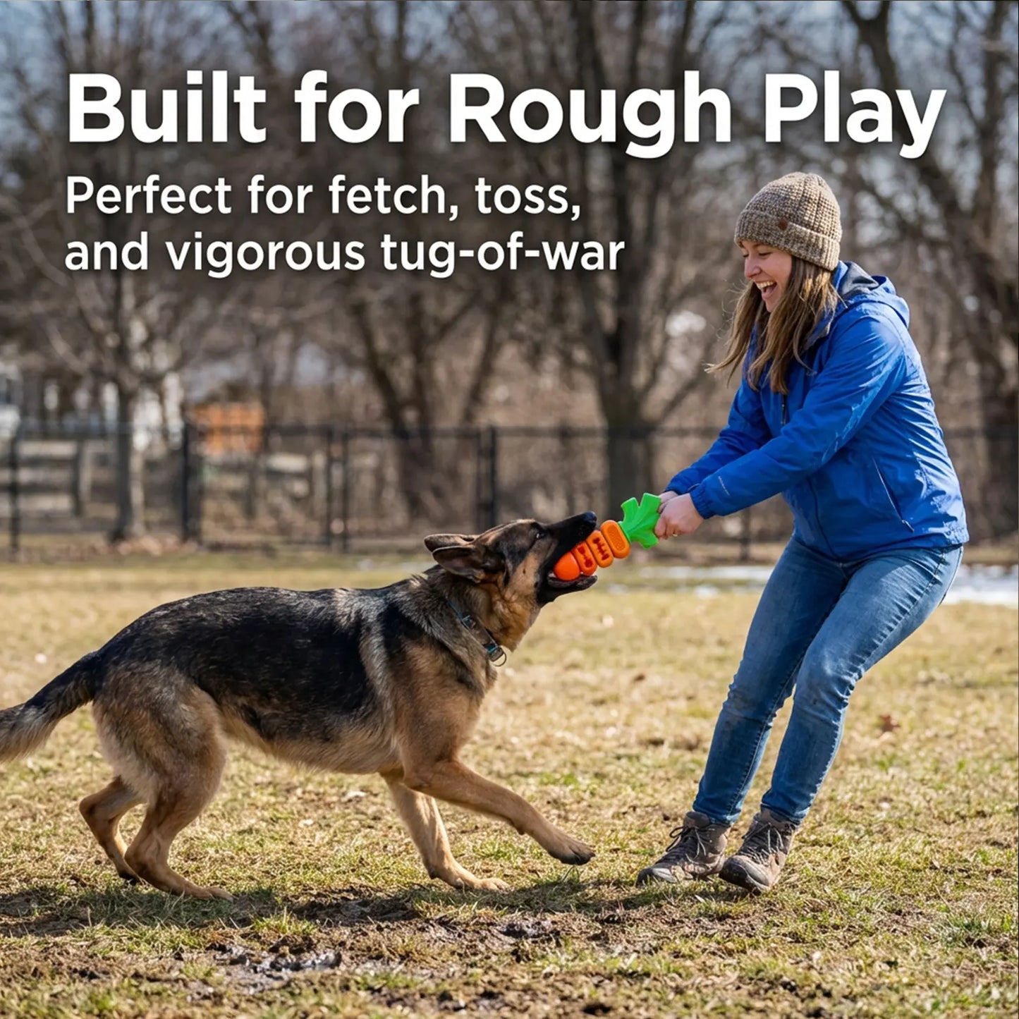 Apasiri Aggressive Chewer Dog Toys, Durable Carrot Leaf Design for Teeth Cleaning & Mental Stimulation Outdoorfun
