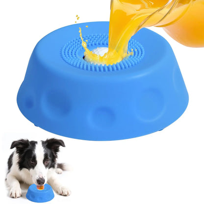 #Summervibes 3-In-1 Suction Slow Feeder Dog Bowl, No-Spill Licking Mat with Built-In Treat Ball & Cleaning Brush, Interactive Anti-Slip Dog Bowl for Yogurt, Peanut Butter & Liquid Treats
