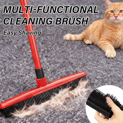 Pet Carpet Cleaning Brush - Powerful Hair & Dust Removal, Hands-Free Cleaning, Rubber Scraper for Floors/Windows/Sofas, Multi-Functional for Dog/Cat Hair & Window Cleaning Summervibes