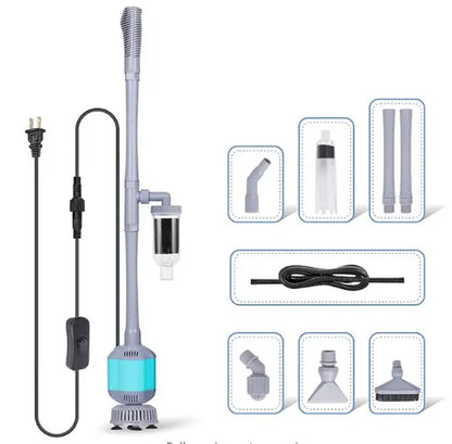Hygger 360GPH Electric Aquarium Gravel Cleaner, 5 in 1 Automatic Fish Tank Cleaning Tool Set Vacuum Water Changer Sand Washer Filter Siphon Adjustable Length Pet Supplies