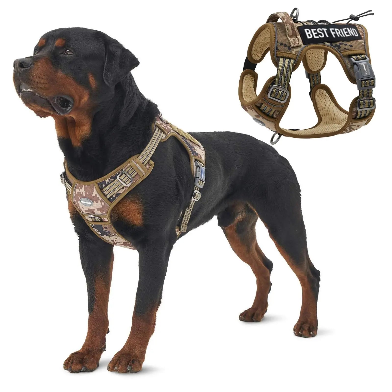 【#Summervibes #Petlovers】Auroth Tactical Dog Harness – Universal Harness, Walking Harness & Safety Harnesses for Small to Large Dogs, Durable Reflective, Easy to Control, No Pull Adjustable Pet Harness, Pet Supplies