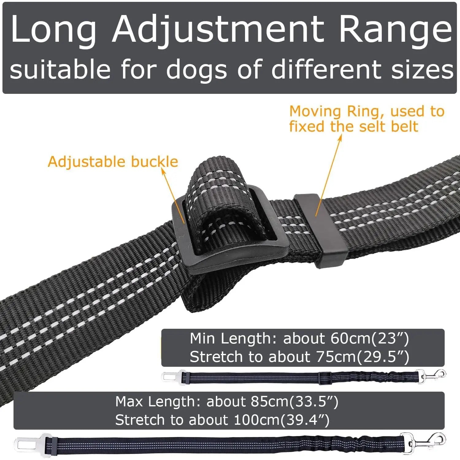 2 Packs Pet Dog Cat Seatbelts, Car Headrest Restraint Adjustable Safety Leads Vehicle Seatbelt Harness.Usa Stock Ships Tomorrow! (Cats Included)