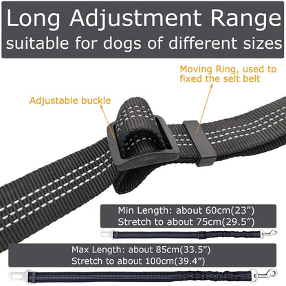 2 Packs Pet Dog Cat Seatbelts, Car Headrest Restraint Adjustable Safety Leads Vehicle Seatbelt Harness.Usa Stock Ships Tomorrow! (Cats Included)