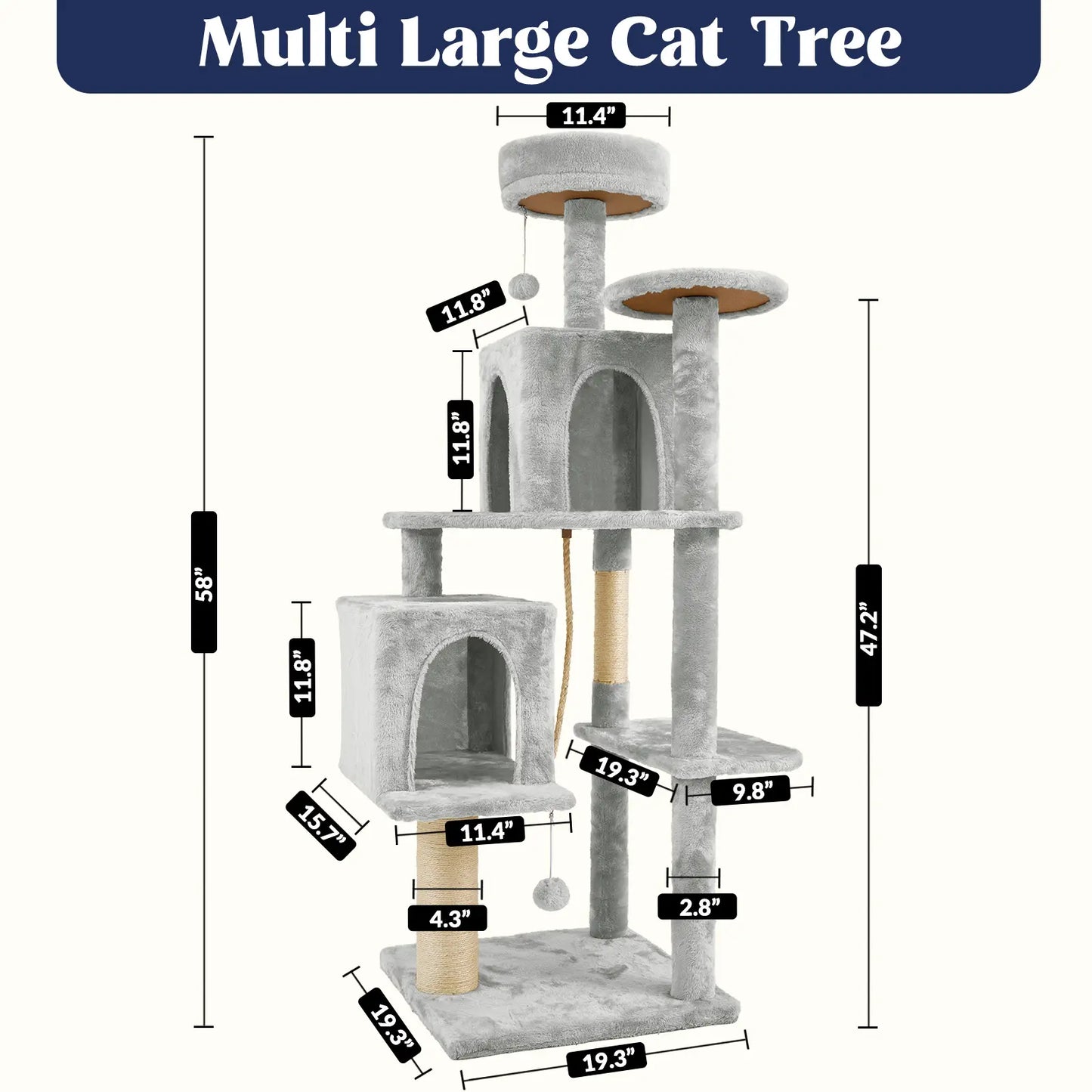 [Summer Vibes] Wecharmer Cat Tree / Tower for Indoor with Green Leaves, Cat Condo Cozy Plush House with Hang Ball, Pet Furniture with Scratching Posts Cat Tree