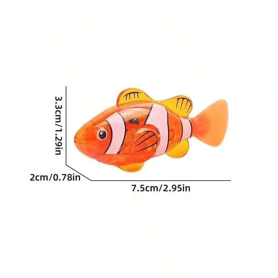 Light-Sensing Robotic Pet Clownfish, Realistic Aquatic Electric Swimming Fish, Aquarium Decoration, Cat-Teasing Robotic Fish, Artificial Lure for Sea Fishing, Battery, Movement
