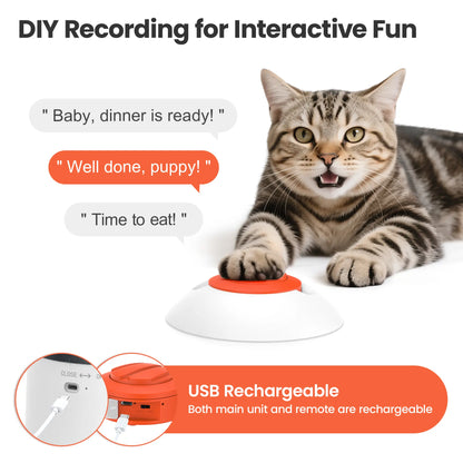 Potaroma Pet Puzzle Feeder Toy, Interactive IQ Training, Electronic Dog & Cat Toys, Automatic Rechargeable Treat Dispenser, Push Remote for Food Dispensing for All Breeds, 280Ml Capacity #Summervibes #Petlovers
