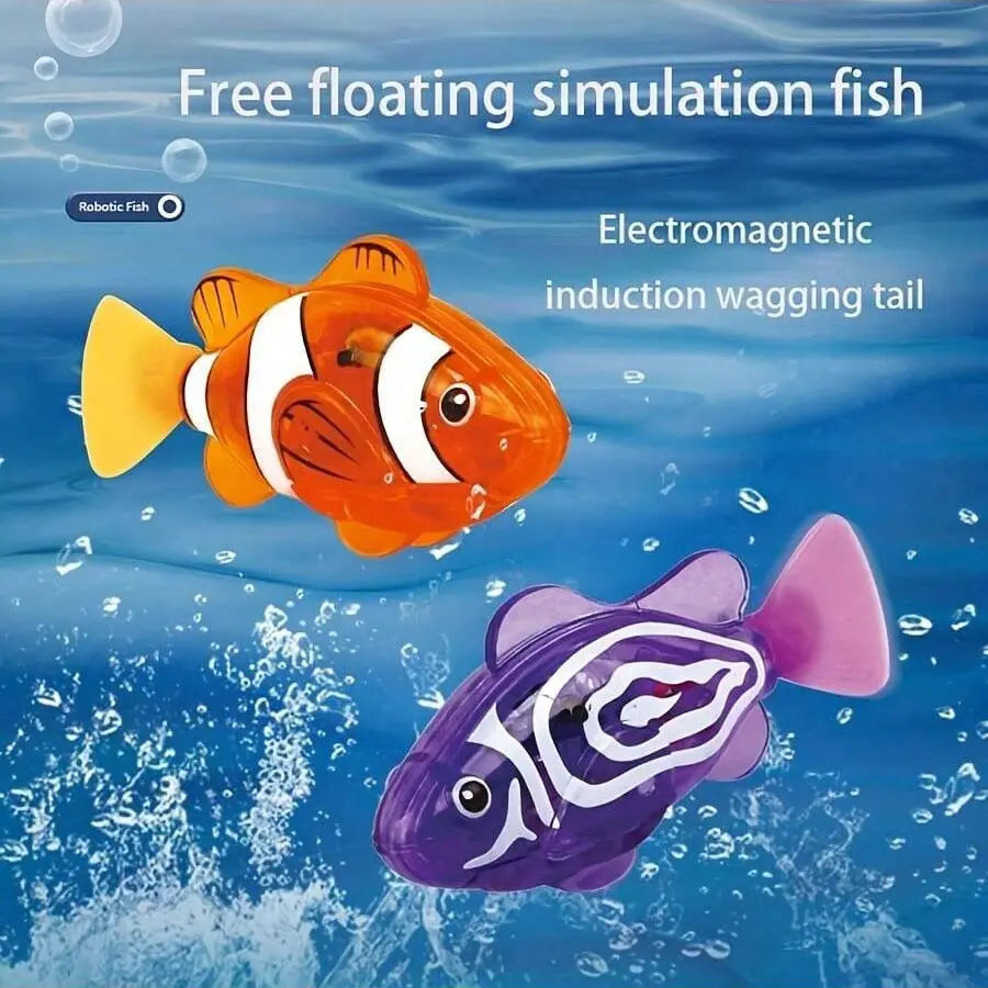 Light-Sensing Robotic Pet Clownfish, Realistic Aquatic Electric Swimming Fish, Aquarium Decoration, Cat-Teasing Robotic Fish, Artificial Lure for Sea Fishing, Battery, Movement