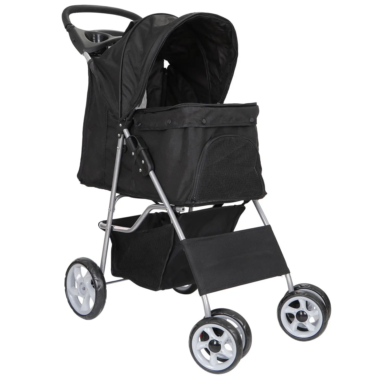 Segawe Foldable Dog Stroller - Pet Travel Carriage with Detachable Animal Carrier, Cart and Tray, Black,Summervibes