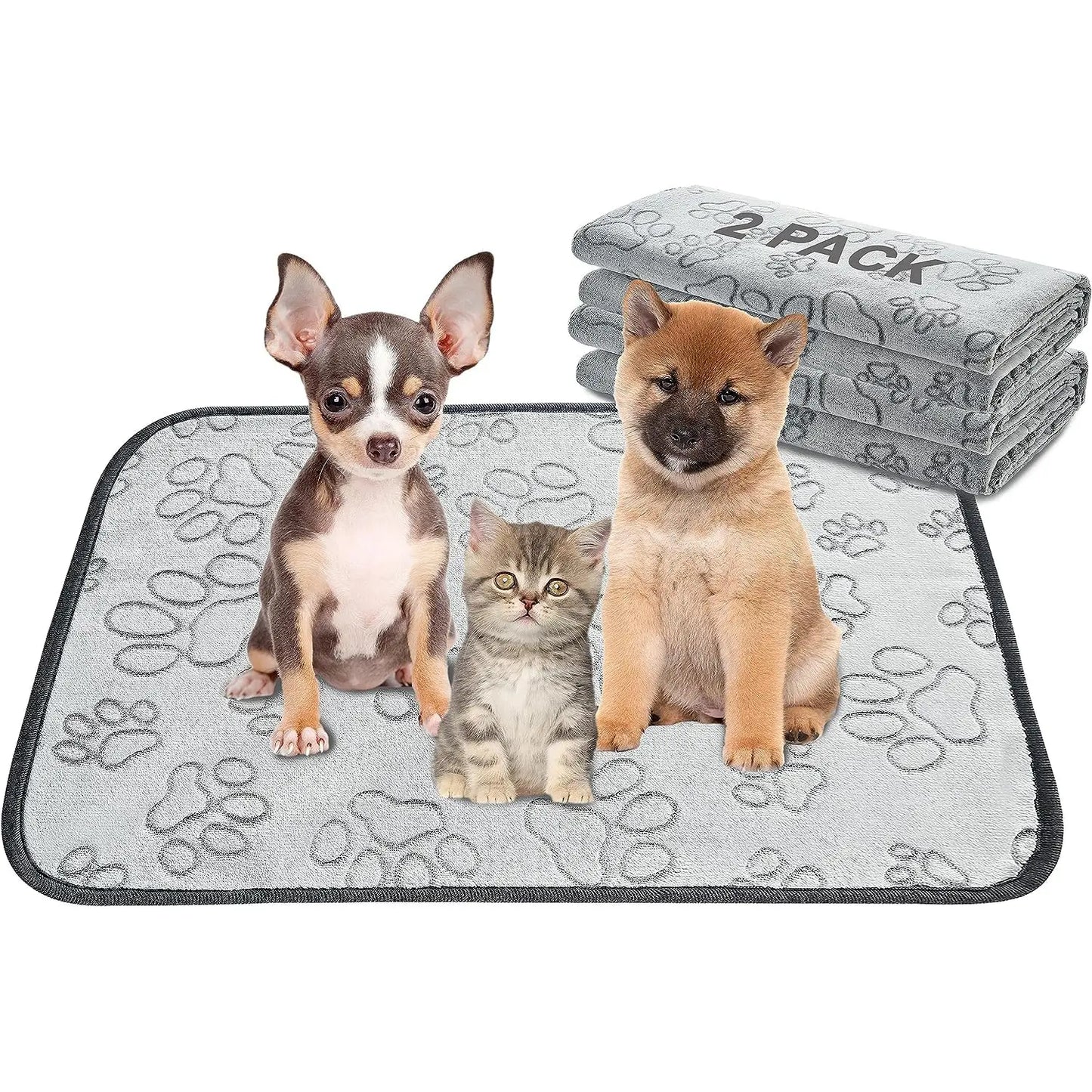 Qeils 36"X41" Washable Puppy Pee Pads | Super Absorbent, Waterproof & Reusable Non-Slip Training Mat for Floor/Crate Pet Supplies Poodle Dogs