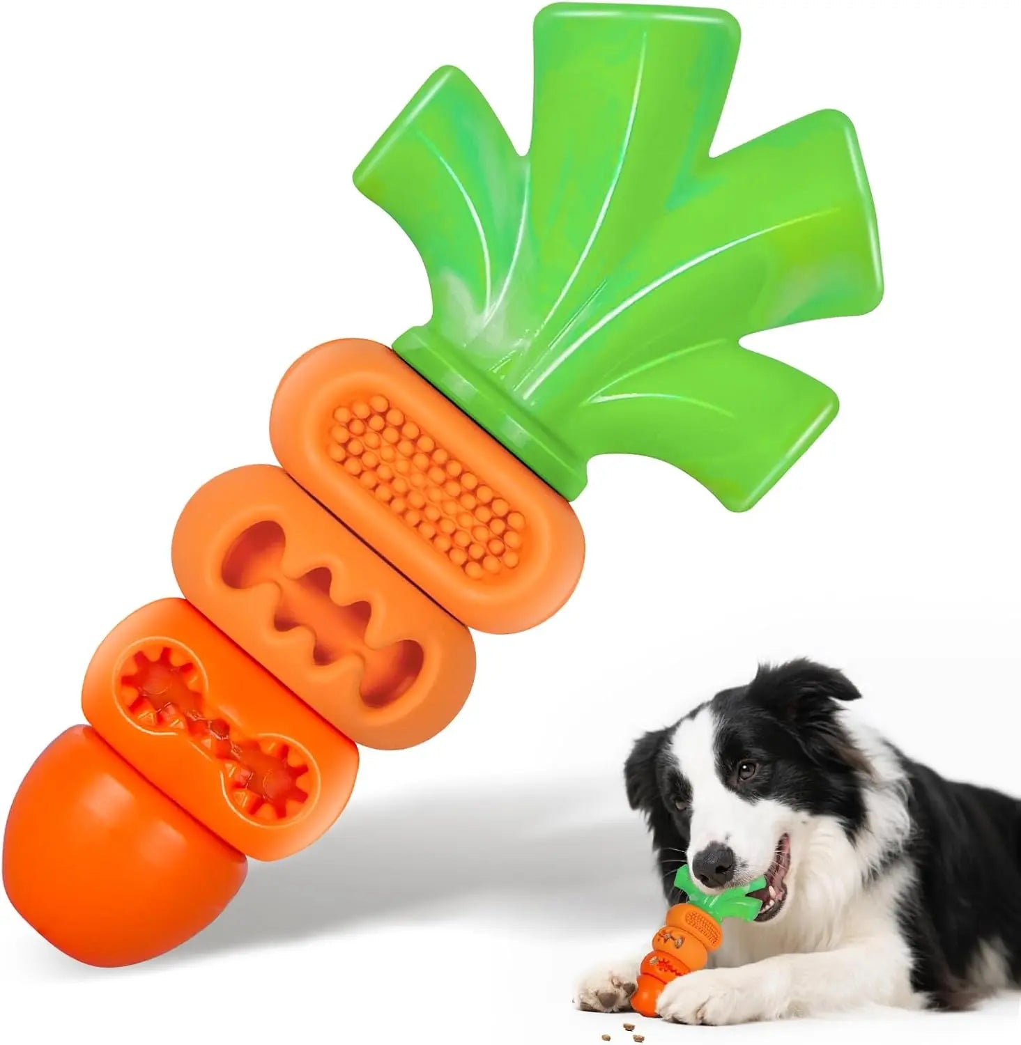 Apasiri Aggressive Chewer Dog Toys, Durable Carrot Leaf Design for Teeth Cleaning & Mental Stimulation Outdoorfun