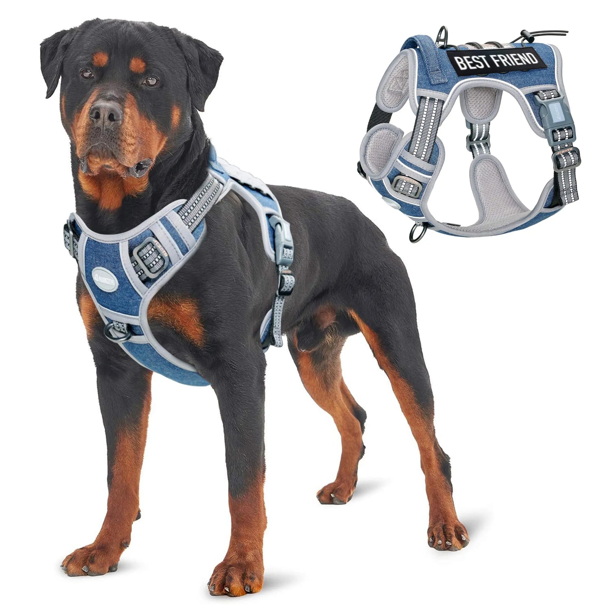 【#Summervibes #Petlovers】Auroth Tactical Dog Harness – Universal Harness, Walking Harness & Safety Harnesses for Small to Large Dogs, Durable Reflective, Easy to Control, No Pull Adjustable Pet Harness, Pet Supplies