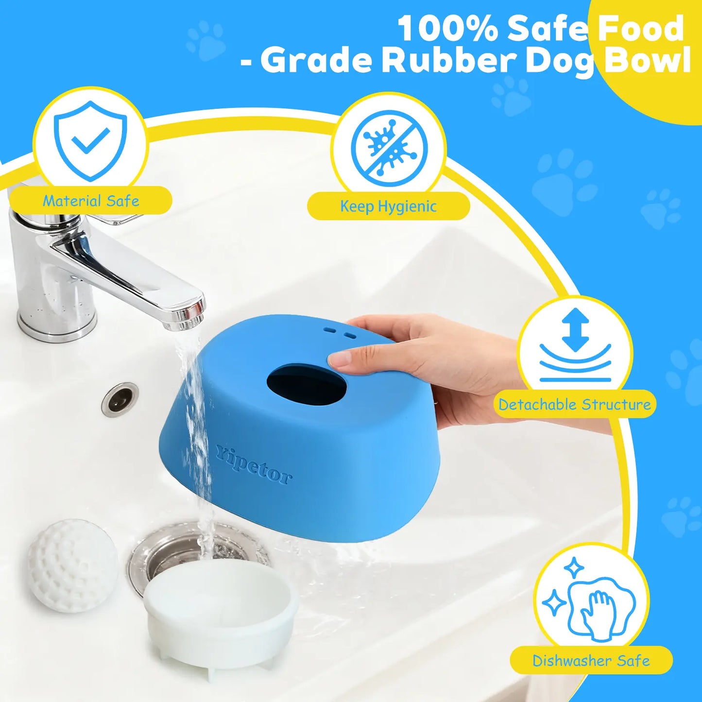 Yipetor Slow Feeder Dog Bowls for Liquid Treat, [Built-In Rolling Ball] No Spill Bone Broth Dog Licking Bowl, Multi-Purpose Puppy Yogurt Feeder Bowl for All Breeds Dietary Supplement/Post-Op Nutrition Feeding,#Summervibes #Petlovers