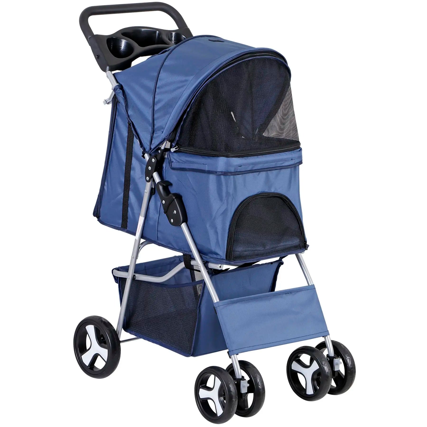 Segawe Foldable Dog Stroller - Pet Travel Carriage with Detachable Animal Carrier, Cart and Tray, Black,Summervibes
