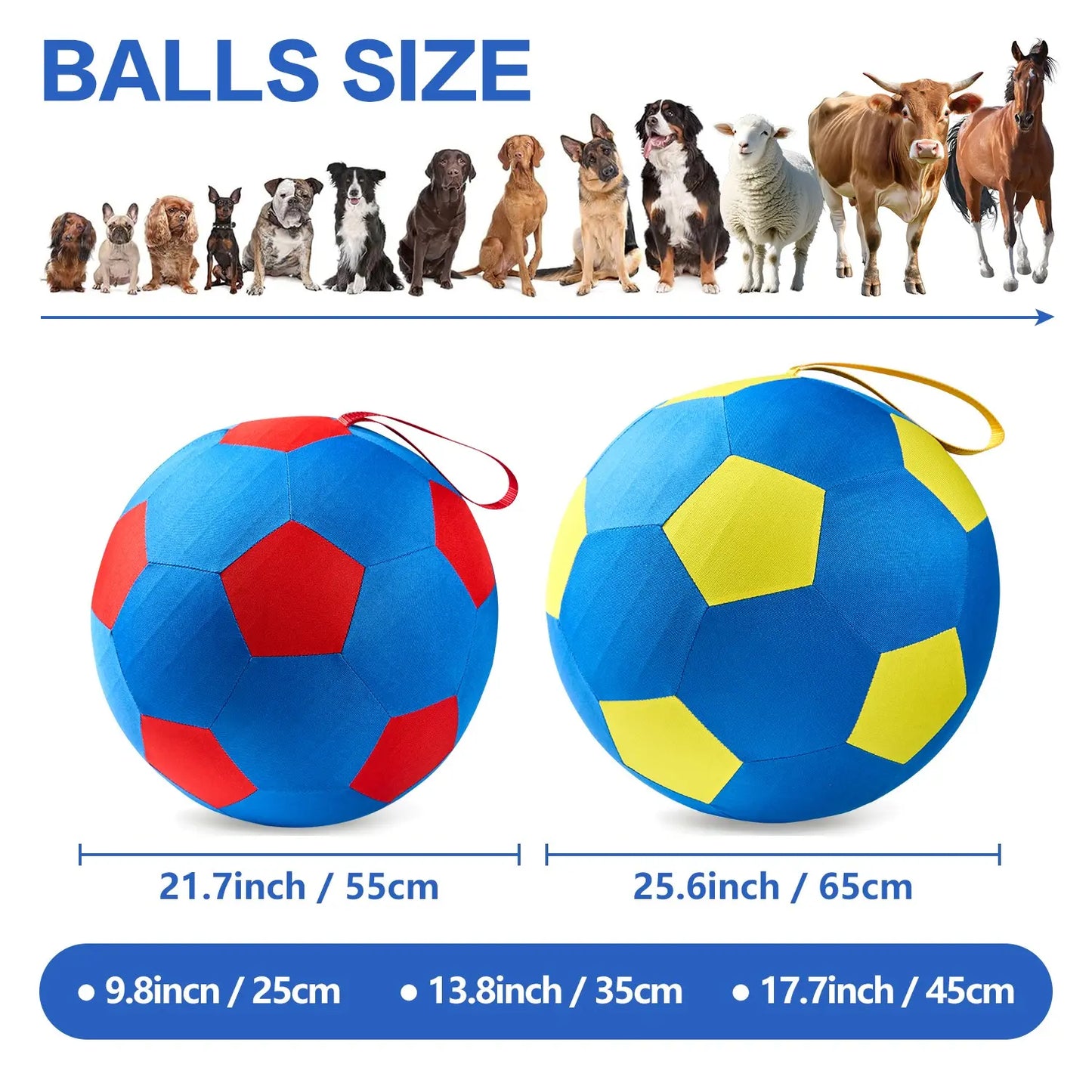 Dog Training Toy Ball with Handle, Border Collie Pet Toys, Interactive Fetching Game for Dogs, Durable Rubber Material