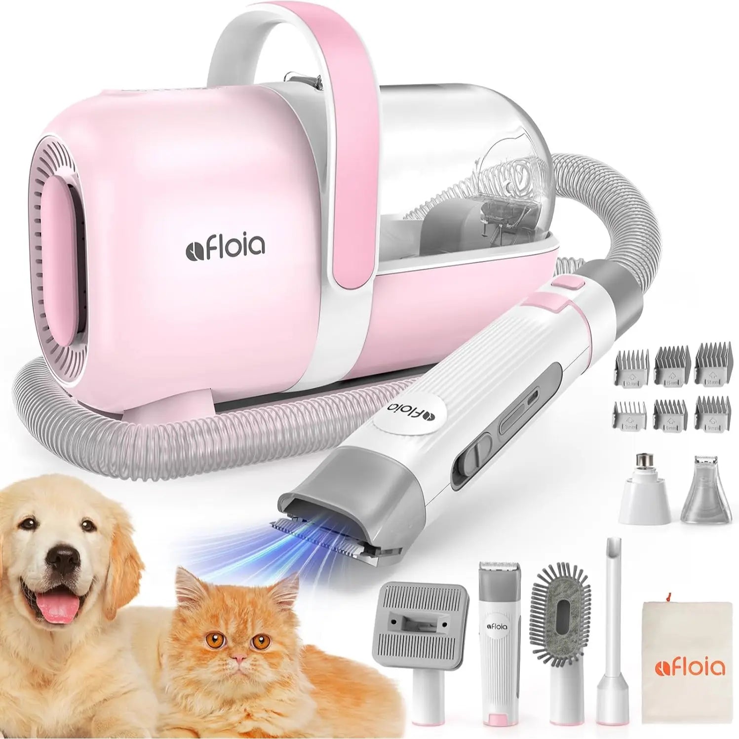 【Limitedtimeflashsale】Afloia Dog Grooming Kit, Pet Grooming Vacuum & Dog Clippers & Dog Brush for Shedding with Vacuum Grooming Tools, Low Noise Dog Vacuum Hair Remover Pet Grooming Supplies Paw Trimmer