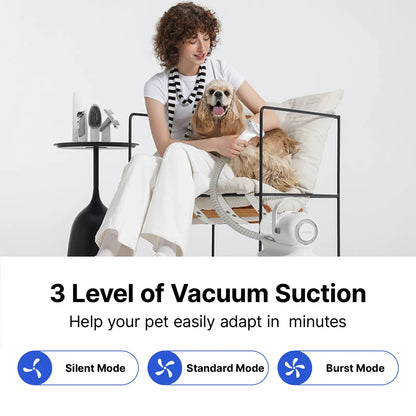 Neakasa P1 Pro Pet Grooming Kit & Vacuum Suction 99% Pet Hair with 5 Professional Grooming Shedding Tools for Dogs Cats and Other Animals