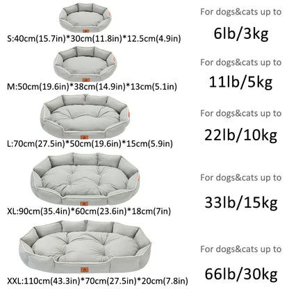 Dog Bed All-Season Pet Nest Anti-Slip Soft Plush Pillow Warm Winter Luxury Sofa Cat Couch Washable Dog Paw Cushion Resting Area Durable Base