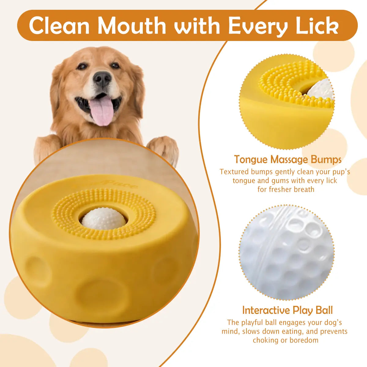 Pawpace Multi Purpose Dog Bowl,Dog Liquid Slow Feeder,Lick Bowl with Ball ,Oral Hygiene & Tongue Cleaning,8 Suction Cups,No Mess Liquid Treat Enrichment Bowl for Dogs,Summervibes,Petlovers