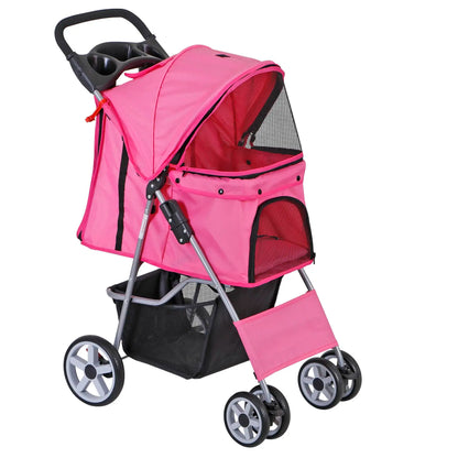 Segawe Foldable Dog Stroller - Pet Travel Carriage with Detachable Animal Carrier, Cart and Tray, Black,Summervibes