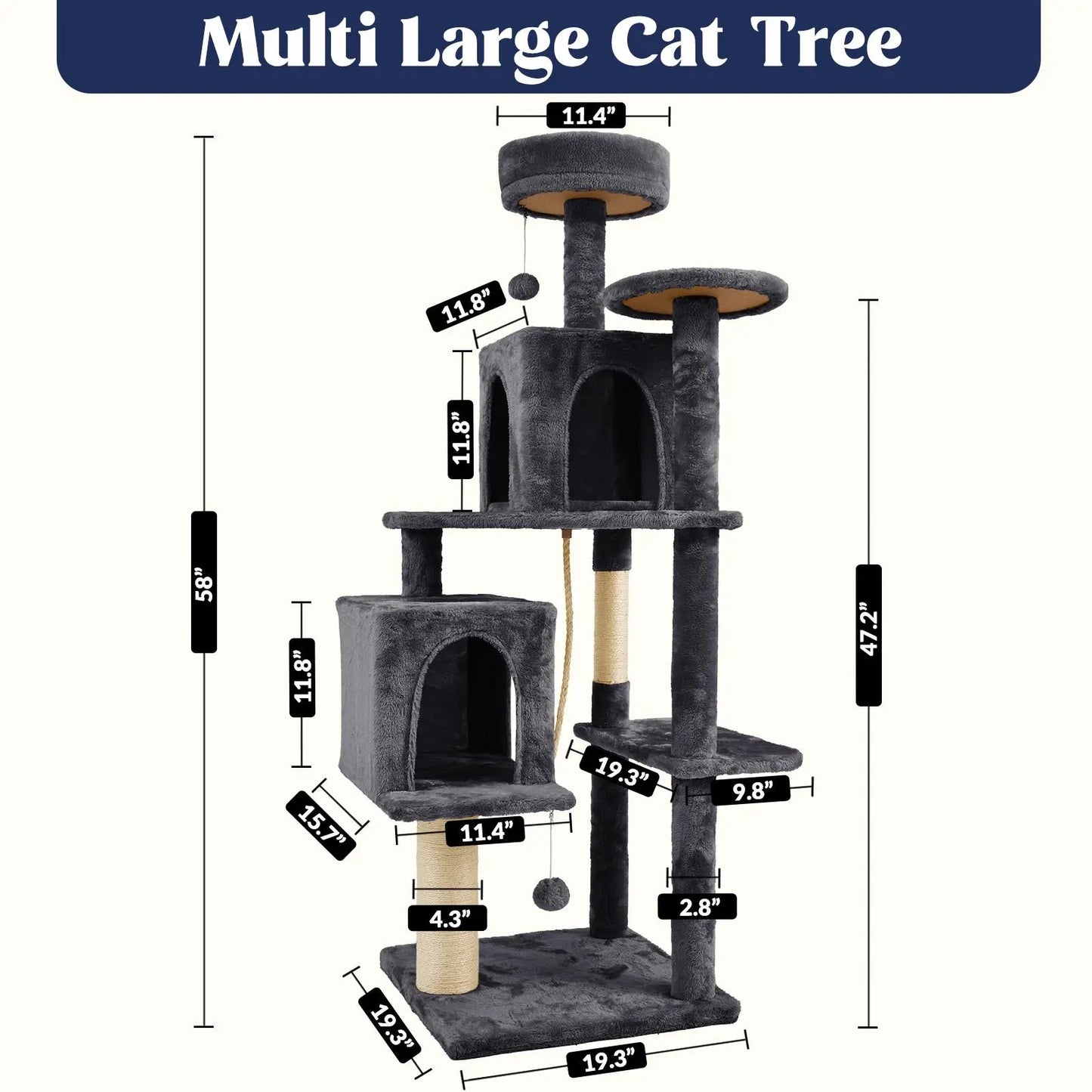 [Summer Vibes] Wecharmer Cat Tree / Tower for Indoor with Green Leaves, Cat Condo Cozy Plush House with Hang Ball, Pet Furniture with Scratching Posts Cat Tree